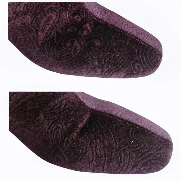 Nine West Purple Velvet Paisley Ankle Booties US 9.5 Women’s Goth - Picture 5 of 10